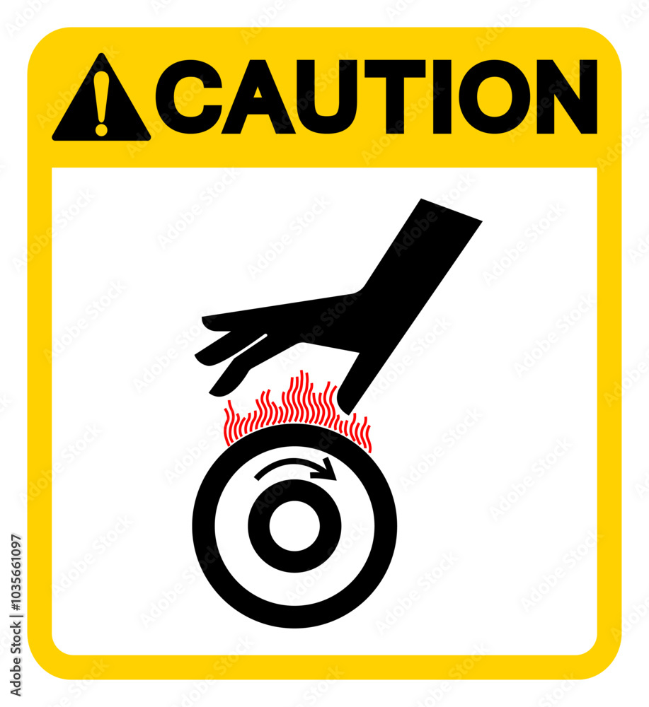 Fotografie Caution Burn Hazard Hot Rollers Symbol Sign, Vector Illustration, Isolate On White Background Label