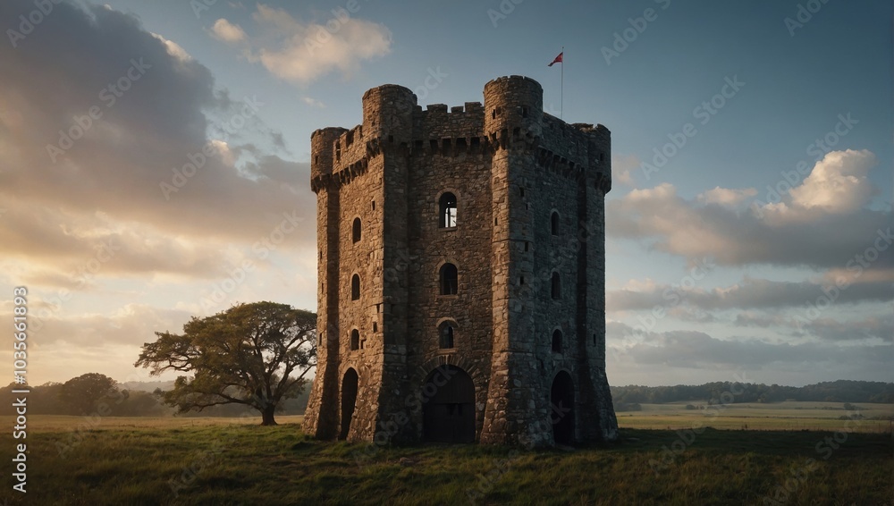 An elegant archer tower adorned with flowers enchants visitors and adds beauty to the landscape An elegant archer tower adorned with flowers enchants visitors and adds beauty to the landscape
