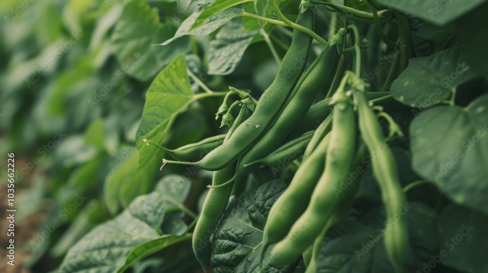 green lobio grows in the garden, Generative AI, green lobio grows in the garden, Generative AI,