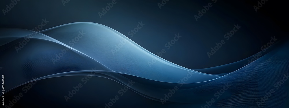 A digital art piece featuring an abstract background with dark blue and silver tones, creating a sleek design that resembles flowing waves of light on the surface of water A digital art piece featuring an abstract background with dark blue and silver tones, creating a sleek design that resembles flowing waves of light on the surface of water
