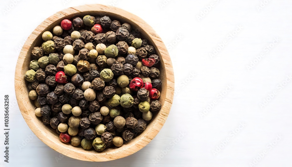 Black pepper - Piper nigrum - is cultivated for its fruit the peppercorn, which is usually dried and used as a spice and seasoning. Isolated on white background with copy space Black pepper - Piper nigrum - is cultivated for its fruit the peppercorn, which is usually dried and used as a spice and seasoning. Isolated on white background with copy space