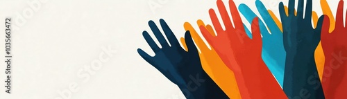Global community united for human rights, fostering integration and humanity, flat design illustration