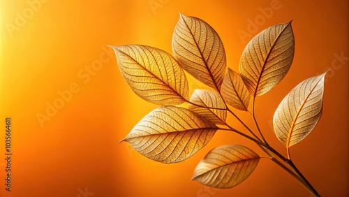 Translucent Leaves Bathed in Warm Light, a Study in Subtlety and Beauty