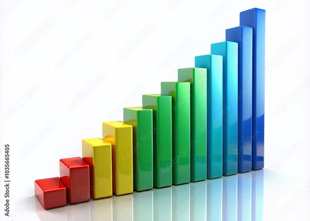 Colorful 3D Bar Graph Illustrating Business Growth and Data Analysis for Financial Insights Colorful 3D Bar Graph Illustrating Business Growth and Data Analysis for Financial Insights