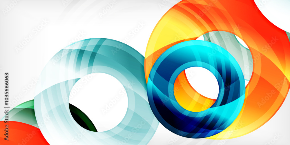 Bright colorful circles with light effects. Abstract background Bright colorful circles with light effects. Abstract background