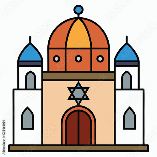 Orthodox Judaism, religious building Vector different religious temples catholicism