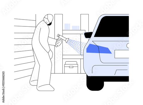 Painting car isolated cartoon vector illustrations.