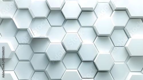 Abstract White Hexagon Pattern Wall