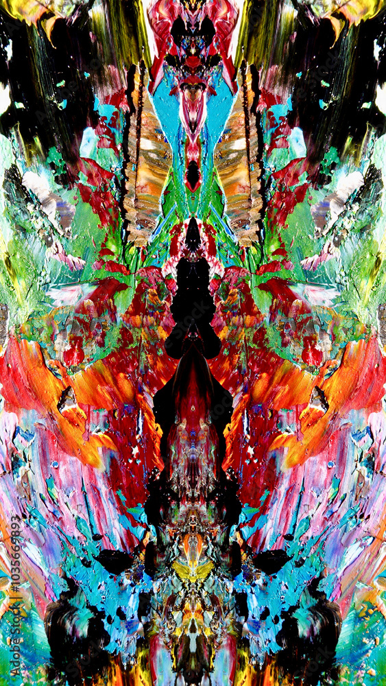 Fototapeta premium Abstract background art . Ethnic pattern. Mixtures of oil paint. Trendy hand painting canvas. Wall decor and Wall art prints Idea. 3D Texture. Art object