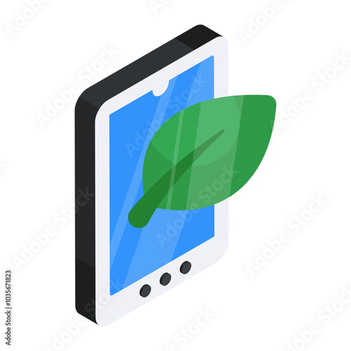 Premium download icon of mobile leaf

