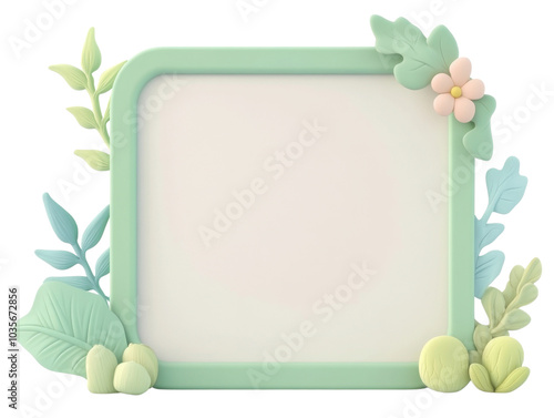 A decorative, pastel-colored photo frame with floral details, suitable for displaying cherished memories in a natural-themed setting. photo