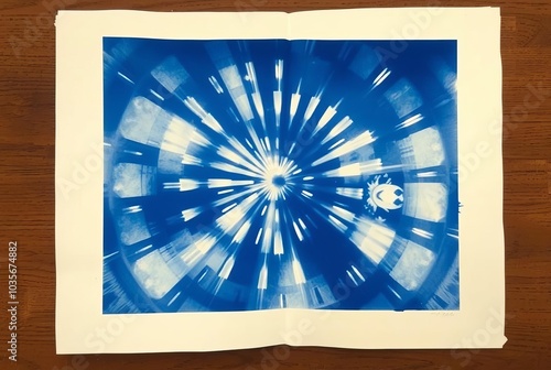 Cyanotype Burst Photogram Solarization Creating a burst of cyano photo