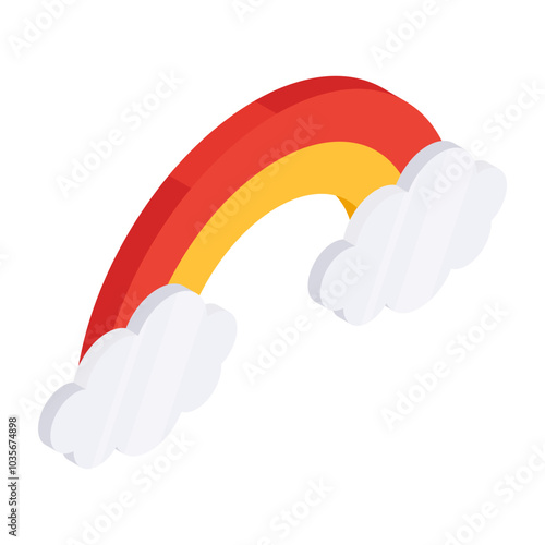 An eye catching icon of rainbow, flat style 

