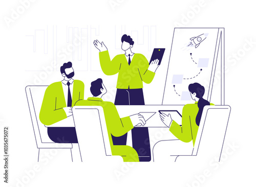 Leadership communication abstract concept vector illustration.