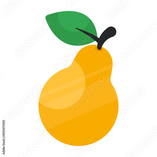 A flat design icon of pear 

