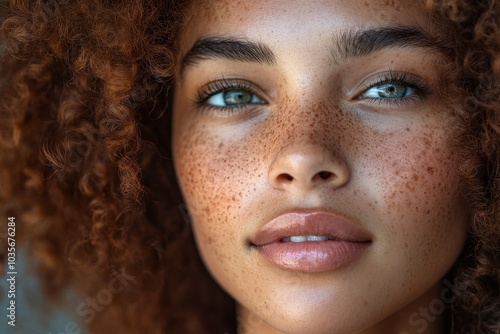 Woman with skin pigmentation, Generative AI