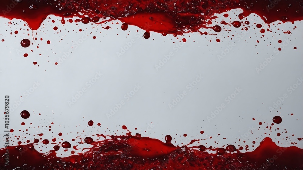 Abstract closeup of water and blood drops on a wet surface with reflections and light patterns Abstract closeup of water and blood drops on a wet surface with reflections and light patterns