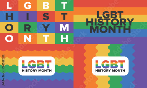 LGBT Pride Month in June. Lesbian Gay Bisexual Transgender. Celebrated annual. LGBT flag. Rainbow love concept. Human rights and tolerance. Poster, card, banner and background. Vector illustration