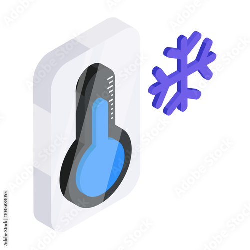 Modern design icon of winter temperature 

