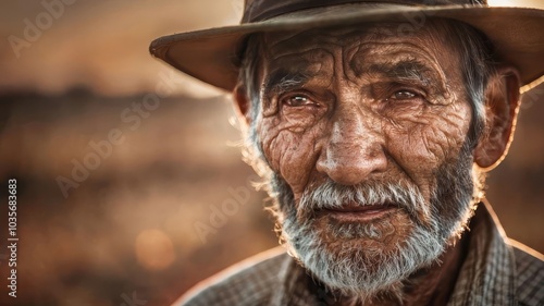 Ethnic senior man walking outdoors