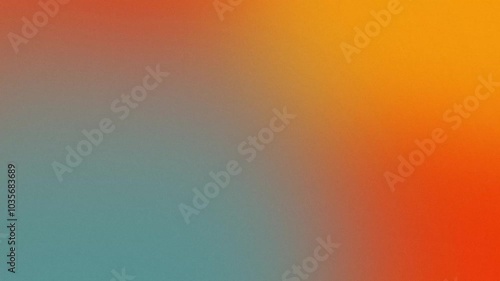 Orange teal beige yellow noisy color gradient background, grainy texture effect, poster banner header backdrop design