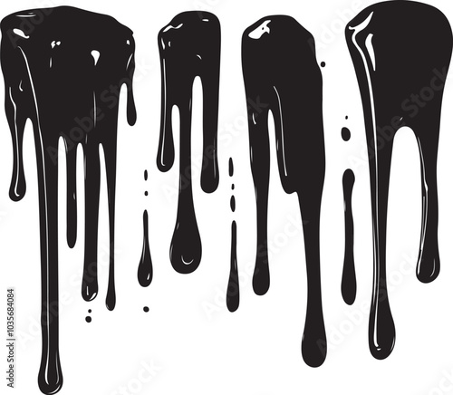Black splash isolated Illustration, drop paint art brush stroke on a white background vector illustration