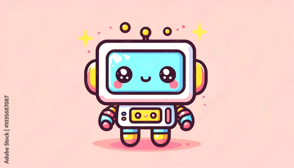 Copy space, Ai image, cute cartoon, pastel color style Copy space, Ai image, cute cartoon, pastel color style