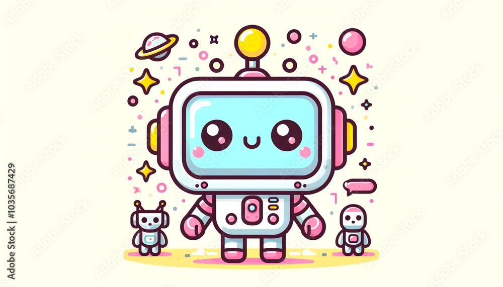 Copy space, Ai image, cute cartoon, pastel color style Copy space, Ai image, cute cartoon, pastel color style