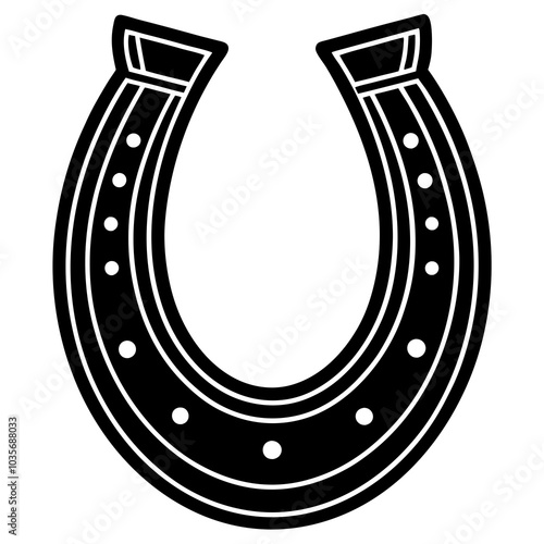 Horseshoe icon, Good luck symbol, Horseshoe vector silhouette 