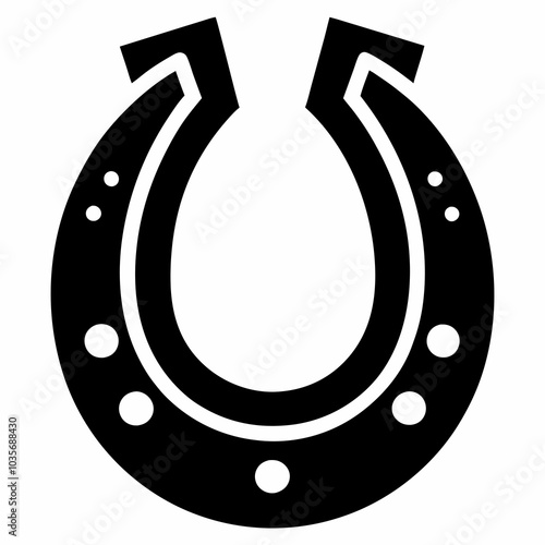 Horseshoe icon, Good luck symbol, Horseshoe vector silhouette 