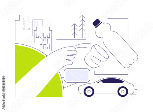 Plastic pollution abstract concept vector illustration.