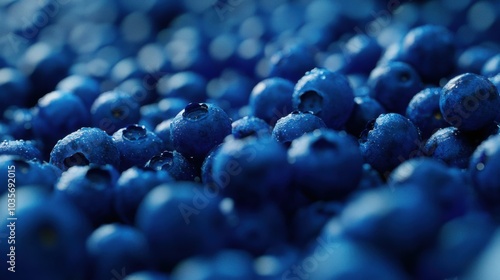 Wallpaper Mural A close-up of juicy blueberries covering the whole surface, creating a deep blue sea of perfectly round berries. Torontodigital.ca