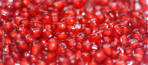 Ripe juicy pomegranate seeds close-up