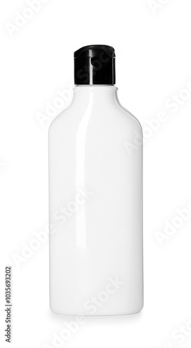 Bottle of shampoo isolated on white. Personal care product