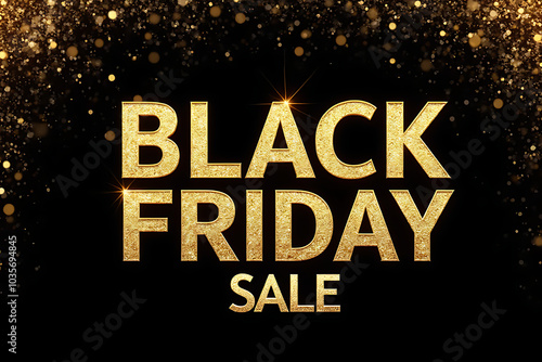 Black background with shiny gold sparks with the text "BLACK Friday SALE"