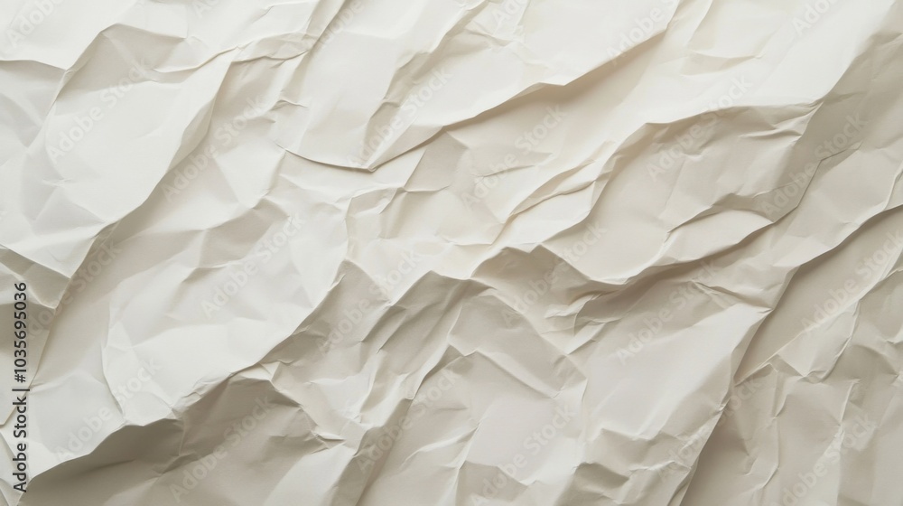 Fototapeta premium A light beige paper texture background with gentle crumples and slight imperfections, perfect for creating organic and minimalist design visuals.