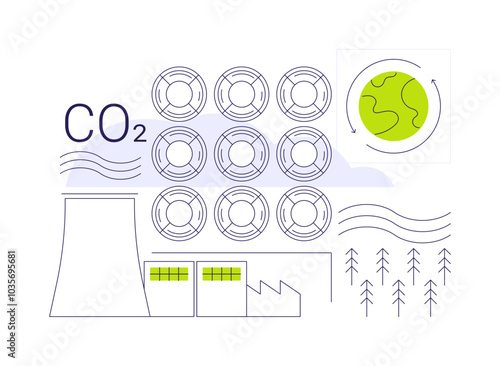 Carbon capture abstract concept vector illustration.