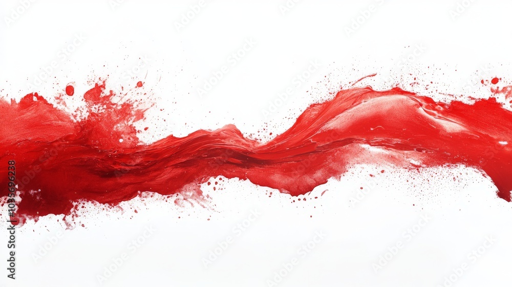 Abstract red in splash, paint, brush strokes, stain grunge on white background, Japanese style Abstract red in splash, paint, brush strokes, stain grunge on white background, Japanese style
