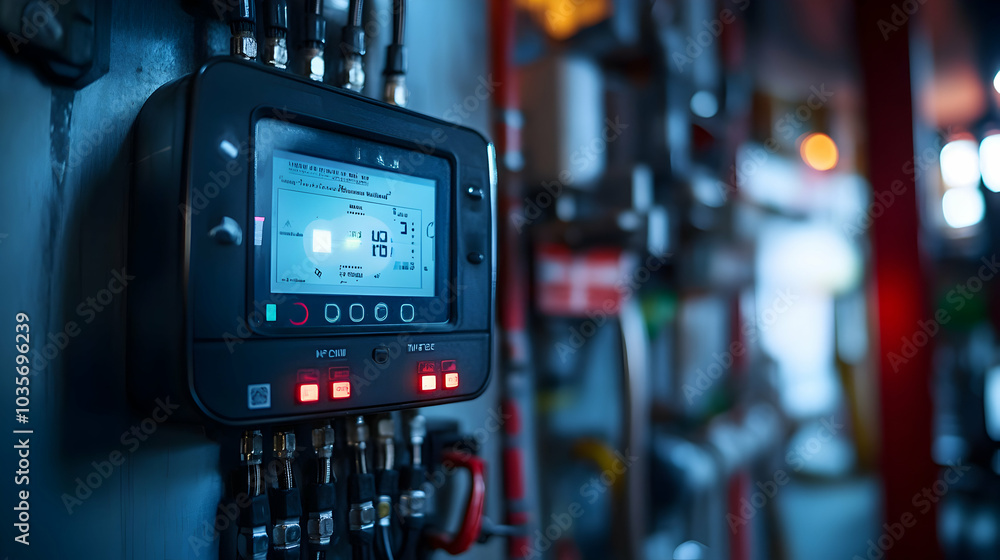 Smart Energy Meter Displaying Real-Time Energy Consumption Data in a Modern Home Setting Smart Energy Meter Displaying Real-Time Energy Consumption Data in a Modern Home Setting