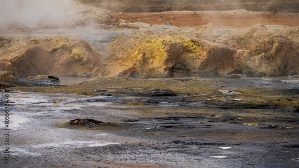 nature sceneries inside the Namaskard geothermal area, Iceland nature sceneries inside the Namaskard geothermal area, Iceland