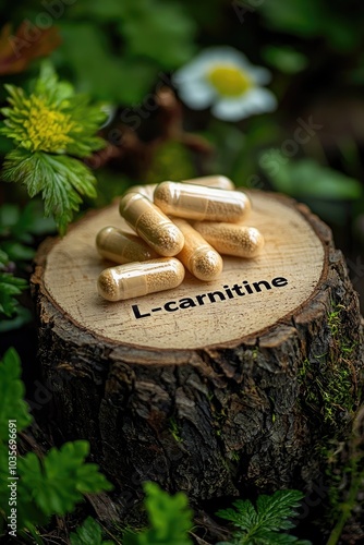 pills on the table l-carnitine. Selective focus photo