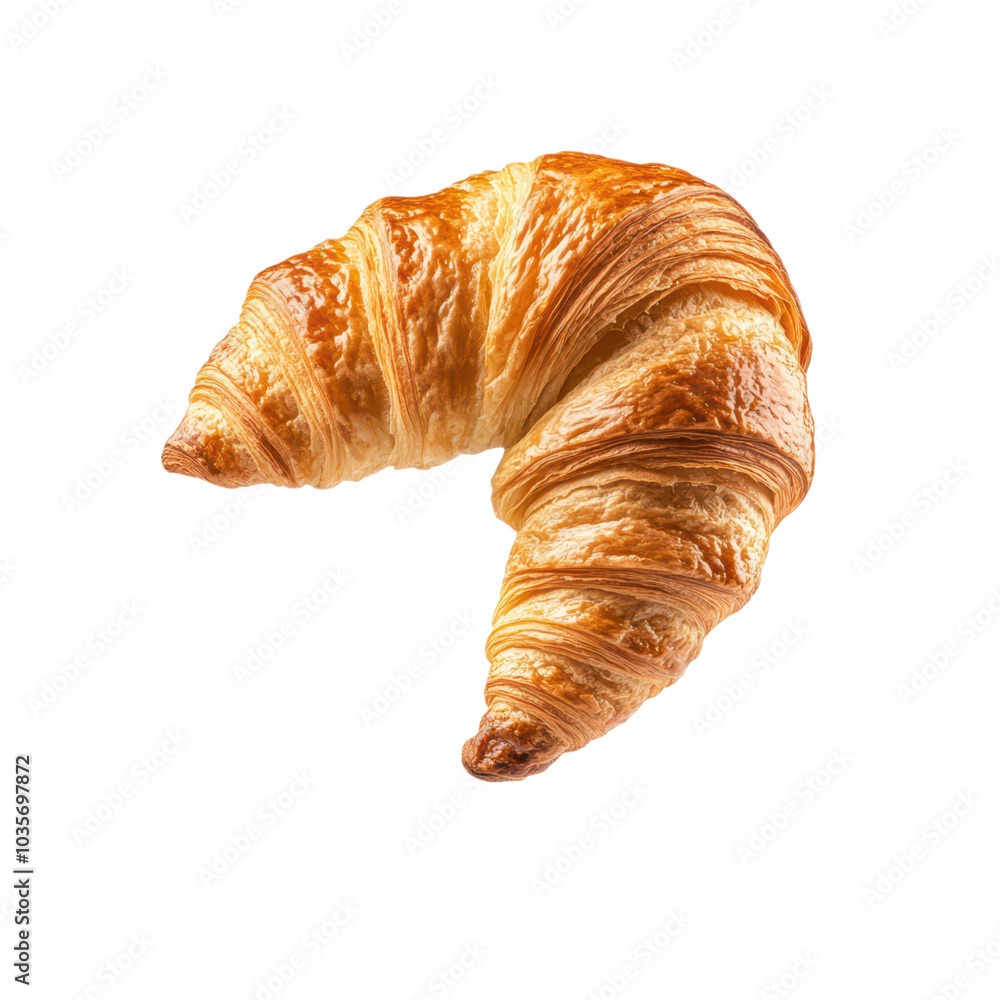 Floating croissant showcasing buttery layers, with a crisp and golden exterior inviting you to indulge. Floating croissant showcasing buttery layers, with a crisp and golden exterior inviting you to indulge.