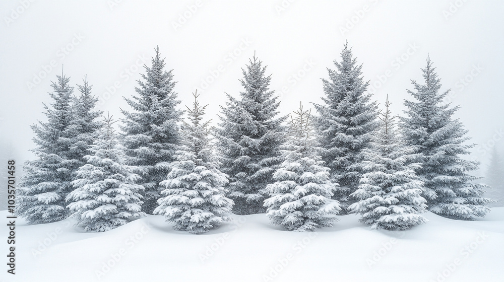 Naklejka premium Background of snow-covered trees