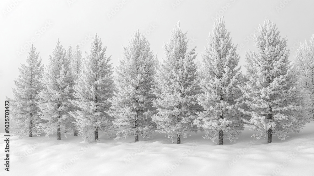 Naklejka premium Background of snow-covered trees