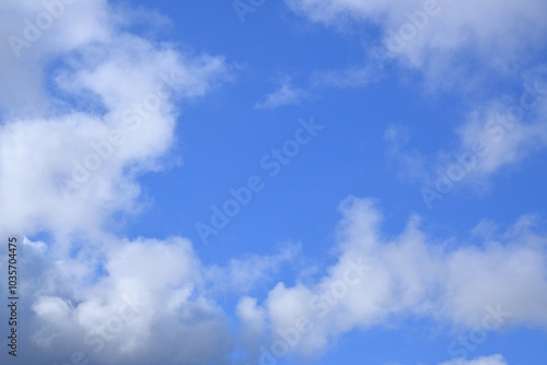 Clouds on blue sky, background or wallpaper