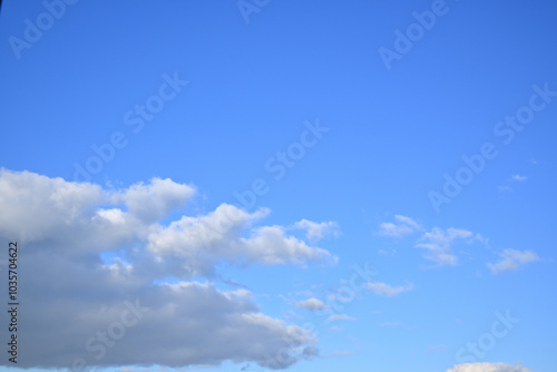 Clouds on blue sky, background or wallpaper