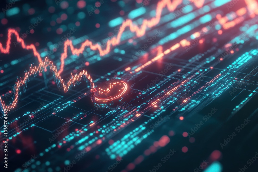 glowing graph of growth of crypto asset price on dark background - digital currency visualization. financial market analytics, dynamic nature of cryptocurrency investments. poster with copy space glowing graph of growth of crypto asset price on dark background - digital currency visualization. financial market analytics, dynamic nature of cryptocurrency investments. poster with copy space