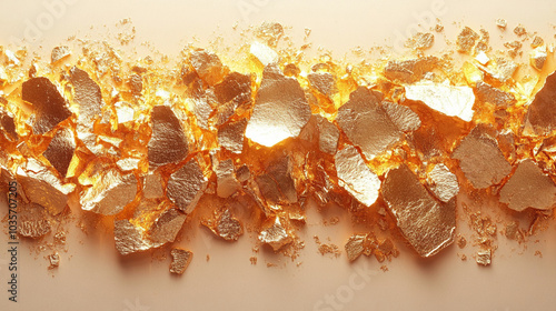 Gold nuggets on a white background close up