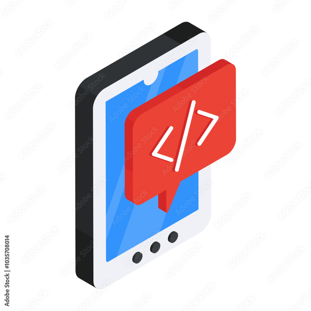 A beautiful design icon of mobile coding
A beautiful design icon of mobile coding