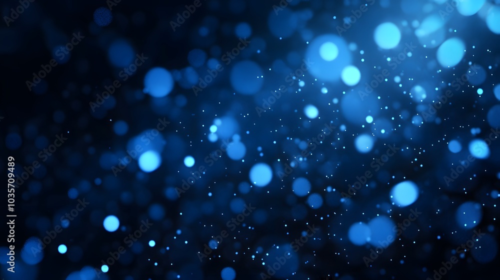 Abstract Blue Bokeh with Scattered Lights Abstract Blue Bokeh with Scattered Lights